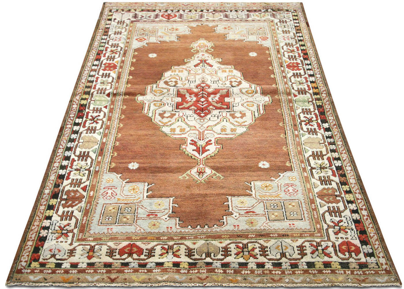 Vintage Turkish Oushak Rug - 3'9" x 6'1"