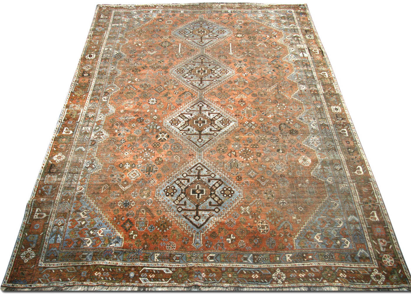 Semi Antique Persian Shiraz Rug - 6'9" x 10'