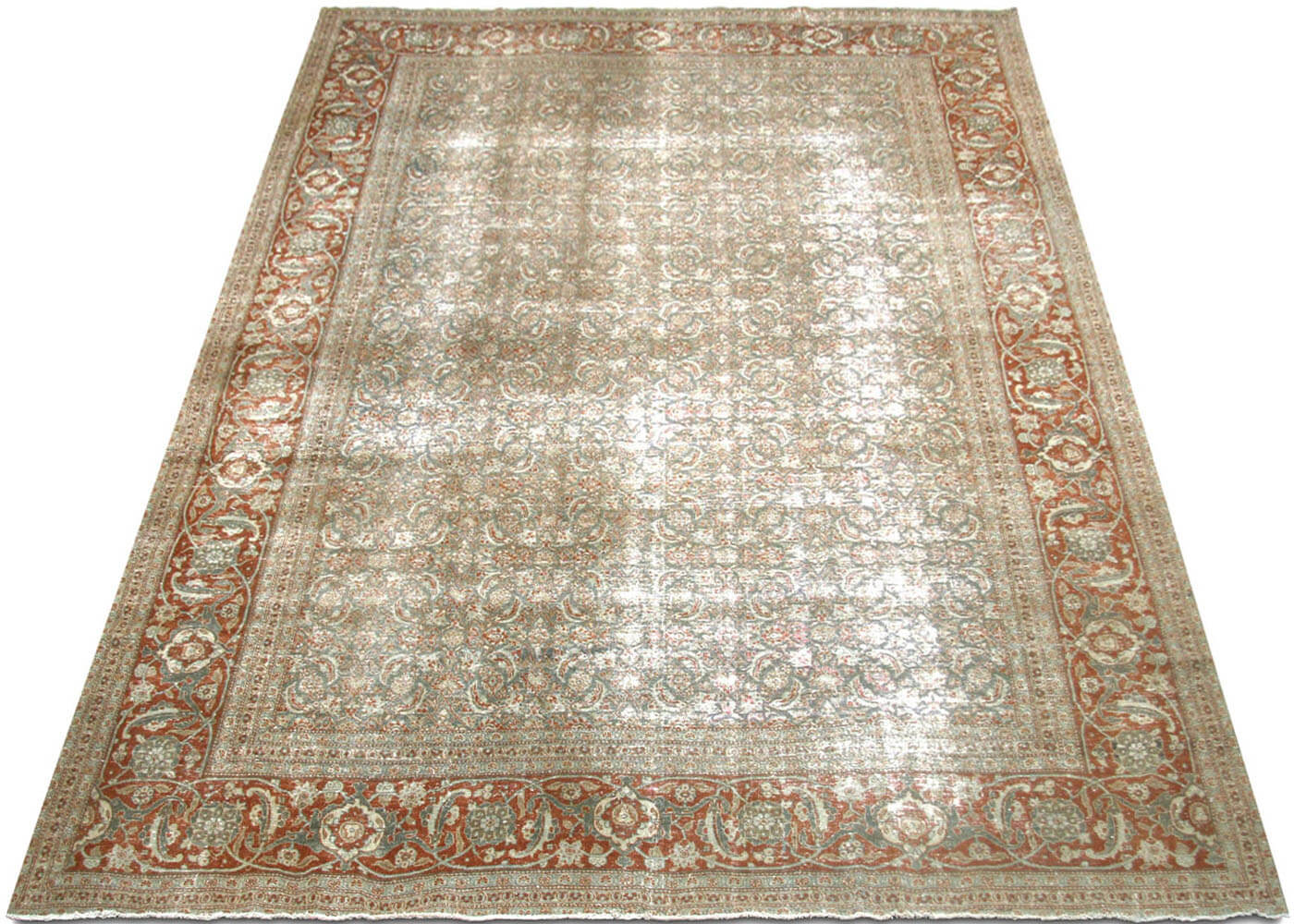 Semi Antique Persian Tabriz Rug - 10'4" x 13'10"