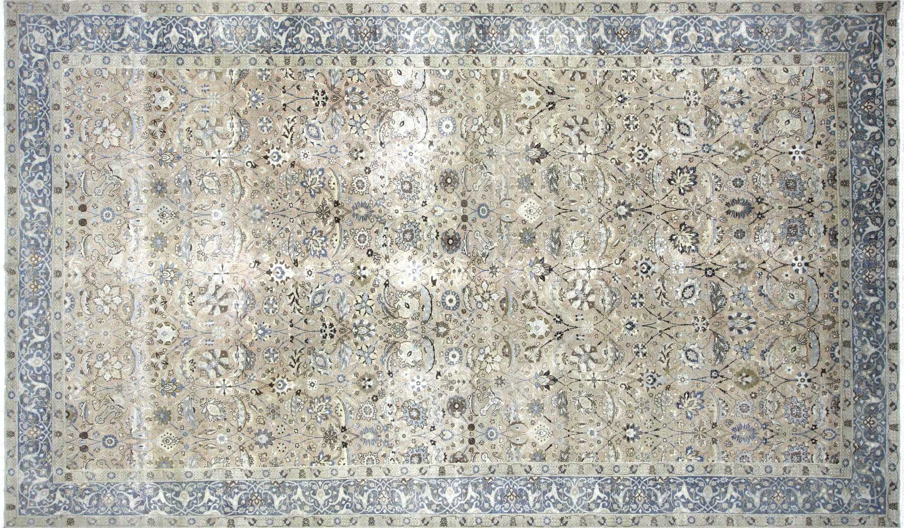 Semi Antique Persian Tabriz Carpet - 10'8" x 18'4"