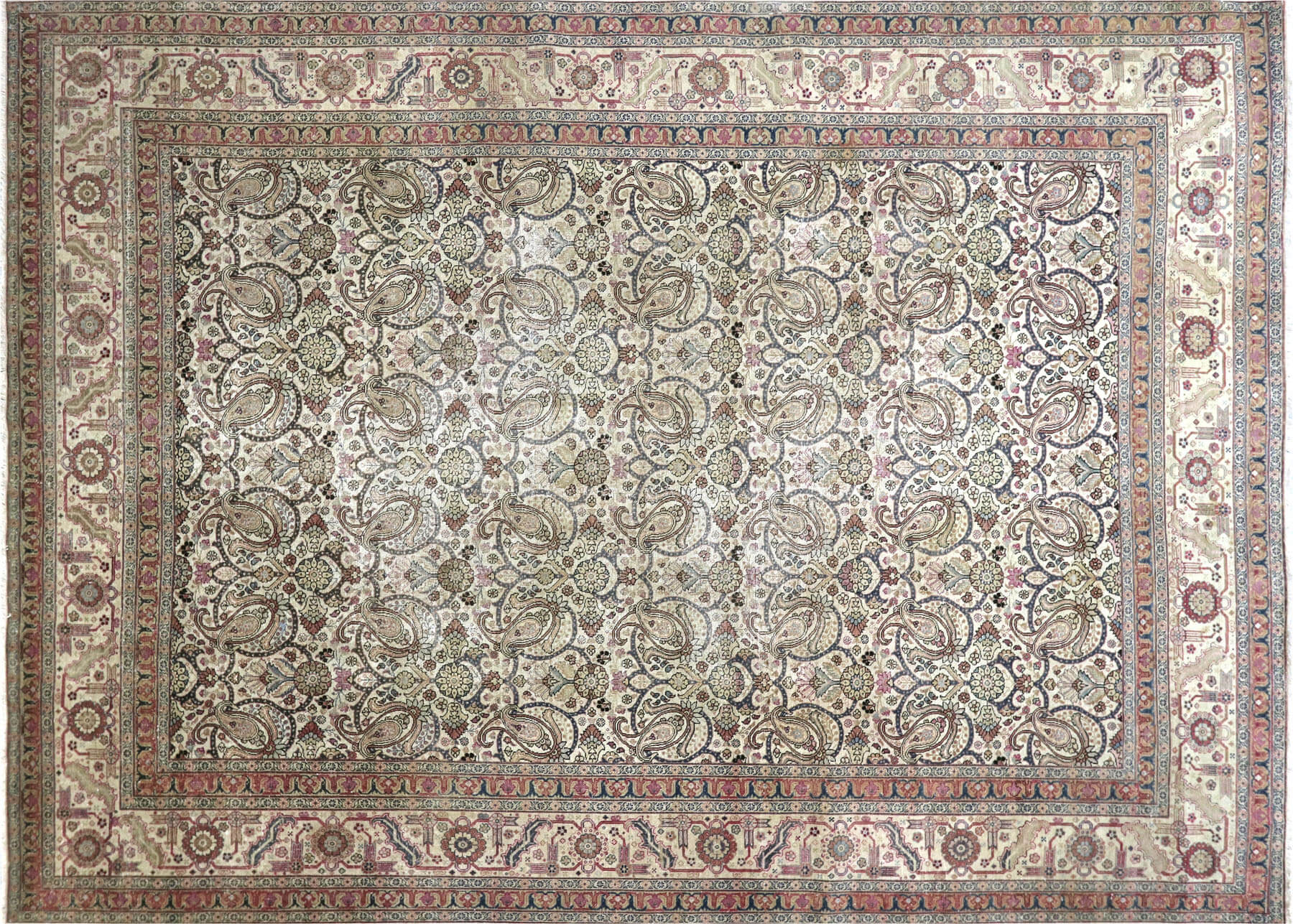 Semi Antique Persian Tabriz Rug - 9'7" x 13'3"
