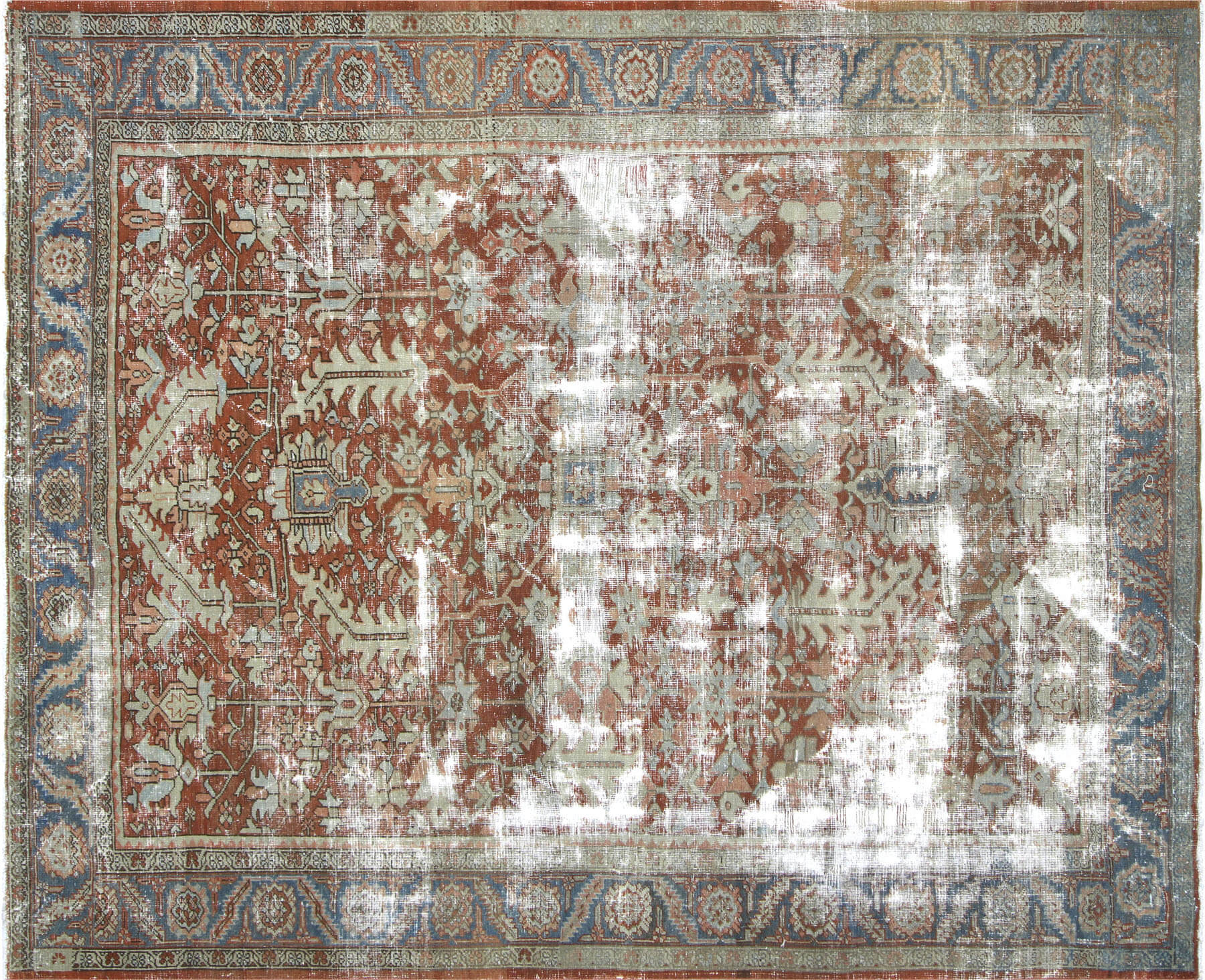 Semi Antique Persian Heriz Rug - 9'2" x 11'2"