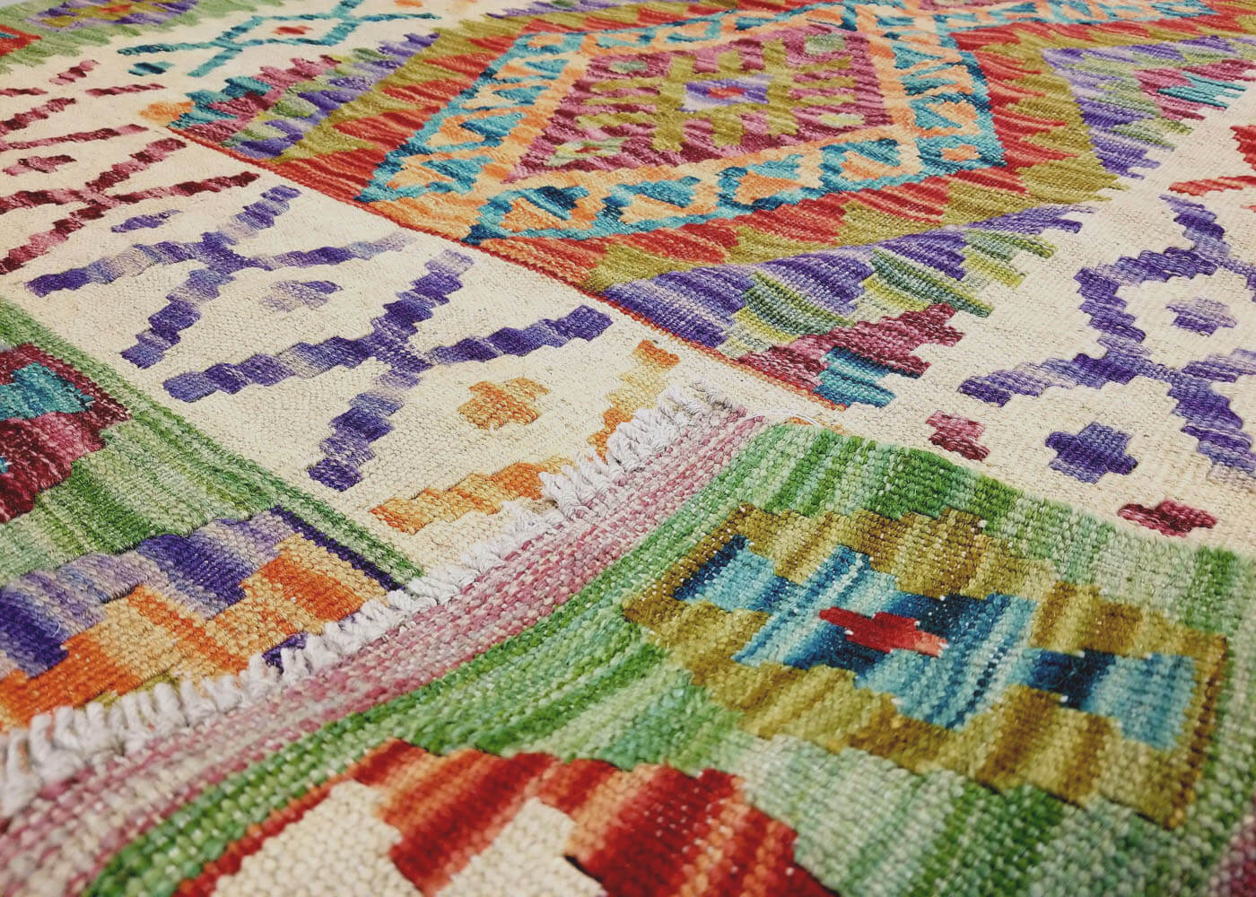 Vintage Afghan Maimana Kilim - 3'4" x 4'9"