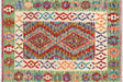 Recently Woven Afghan Maimana Kilim - 3'4" x 4'9"