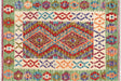 Recently Woven Afghan Maimana Kilim - 3'4" x 4'9"