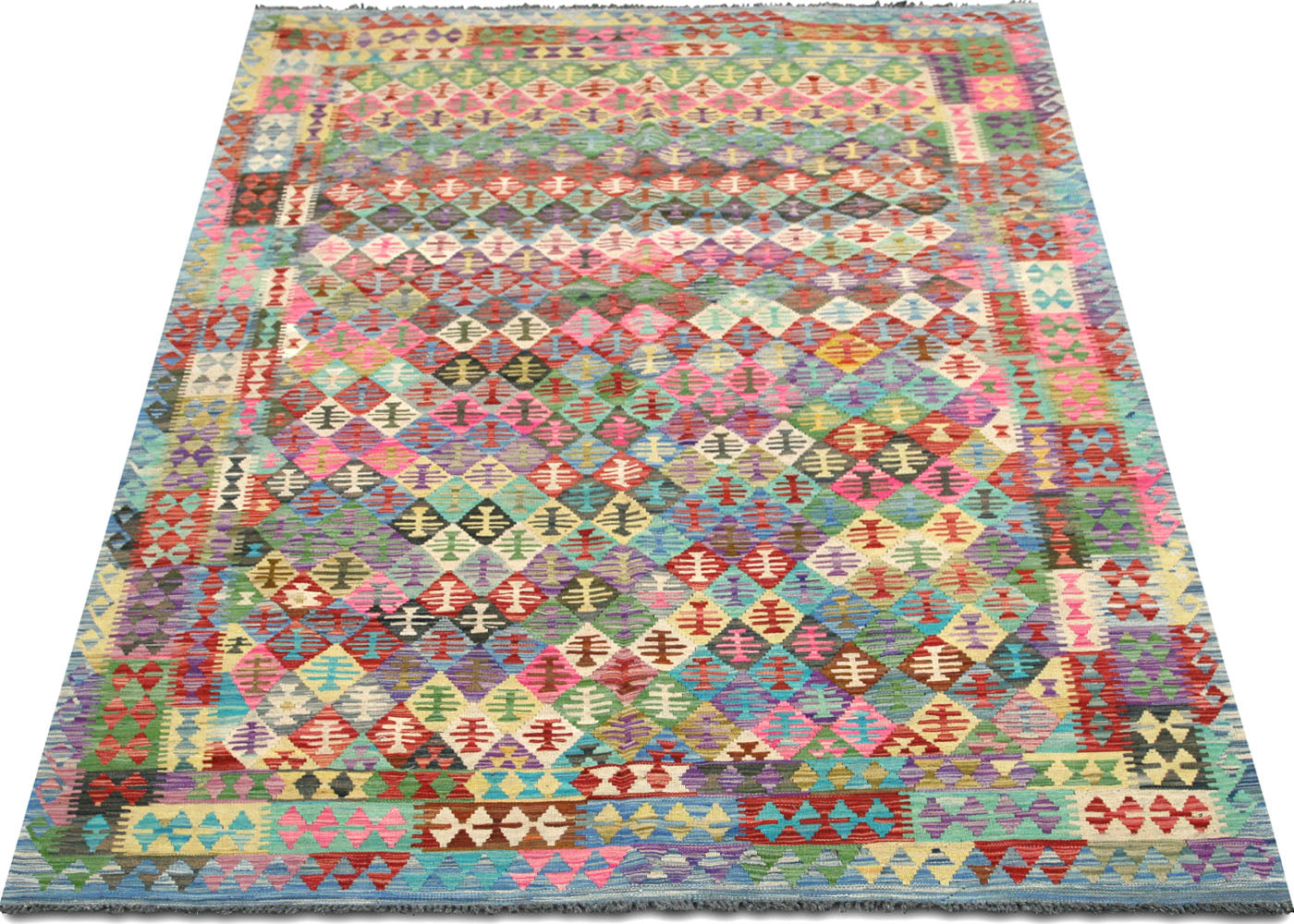 Vintage Afghan Maimana Kilim - 6'7" x 9'11"