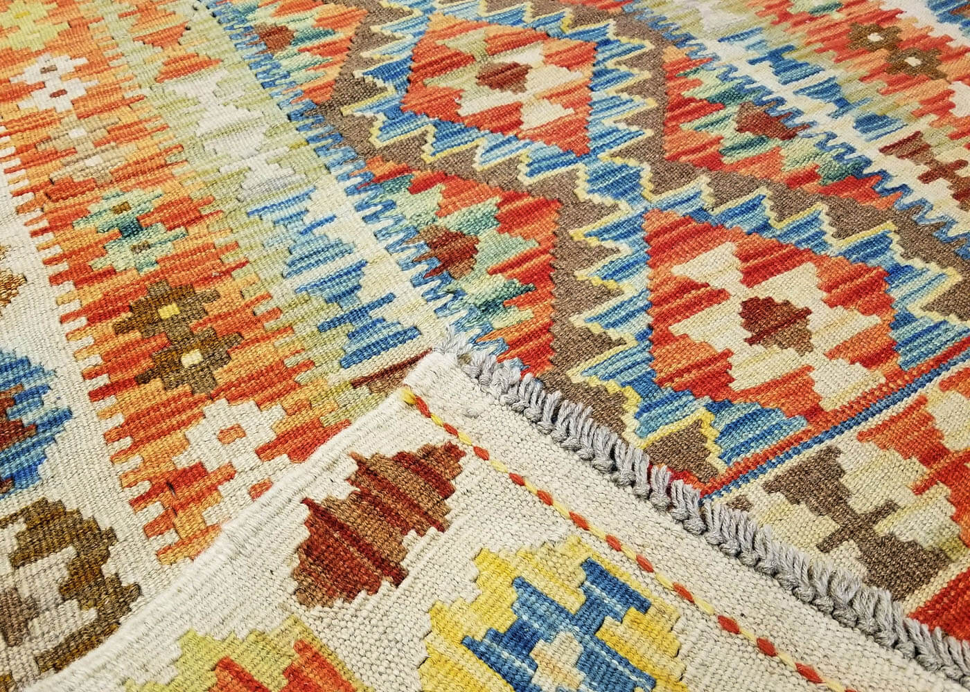 Vintage Afghan Maimana Kilim - 2'9" x 3'11"