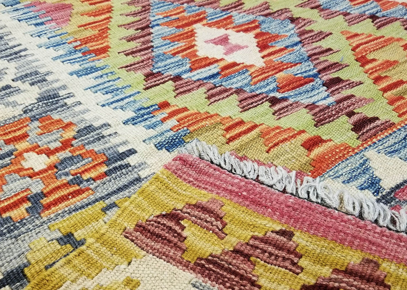 Vintage Afghan Maimana Kilim - 3'4" x 4'9"