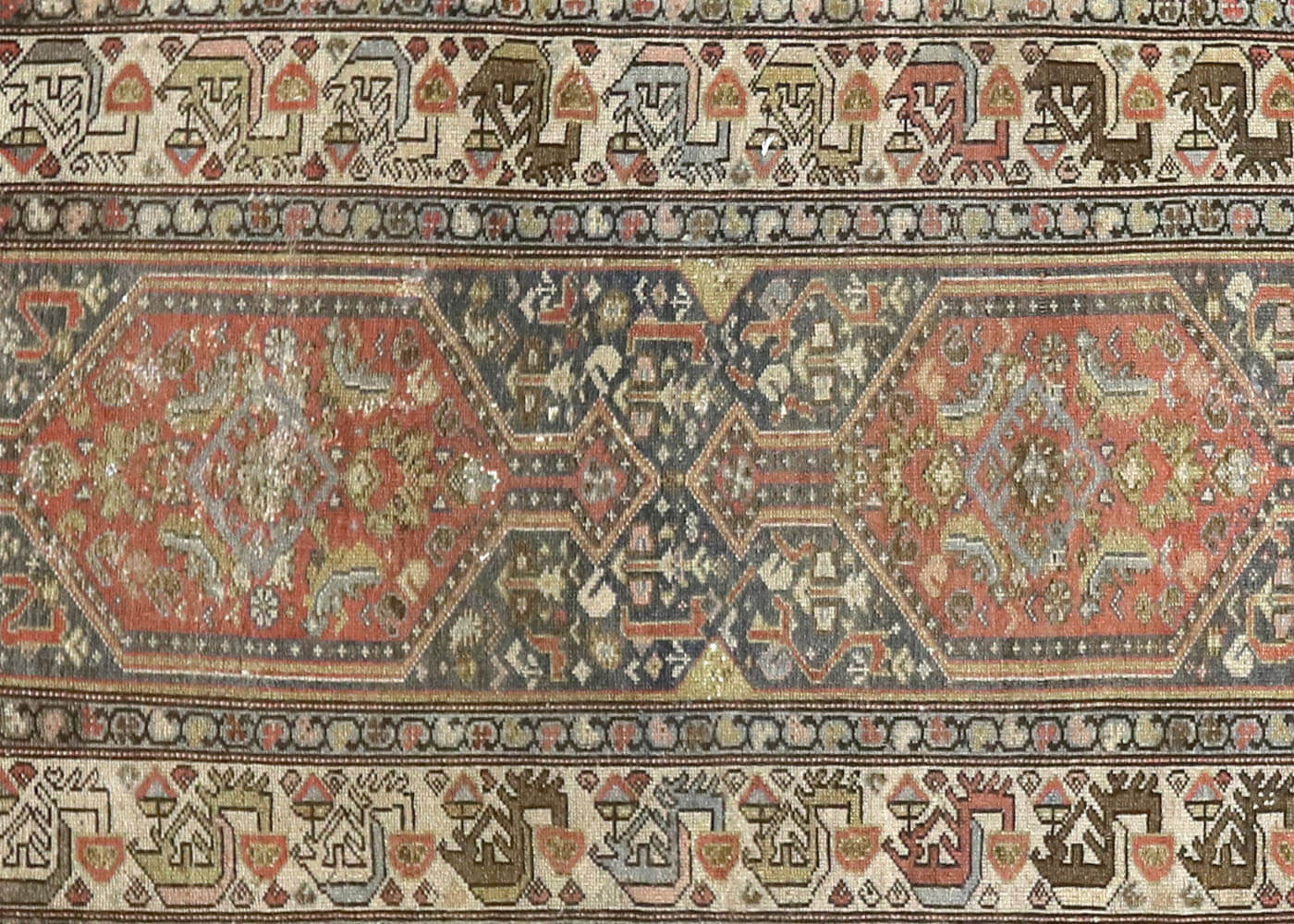 Semi Antique Persian Melayer Runner - 3'4" x 16'