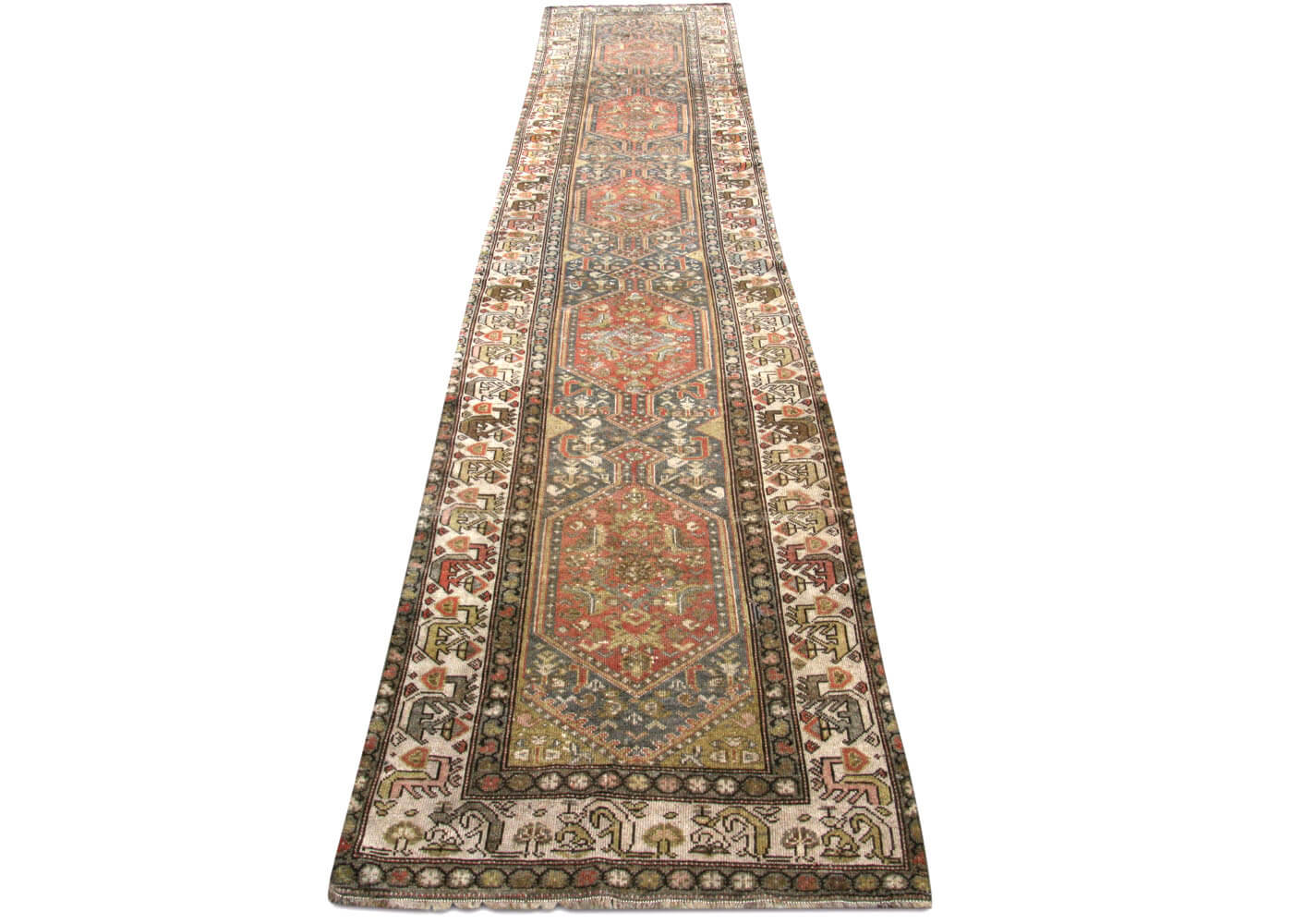 Semi Antique Persian Melayer Runner - 3'4" x 16'