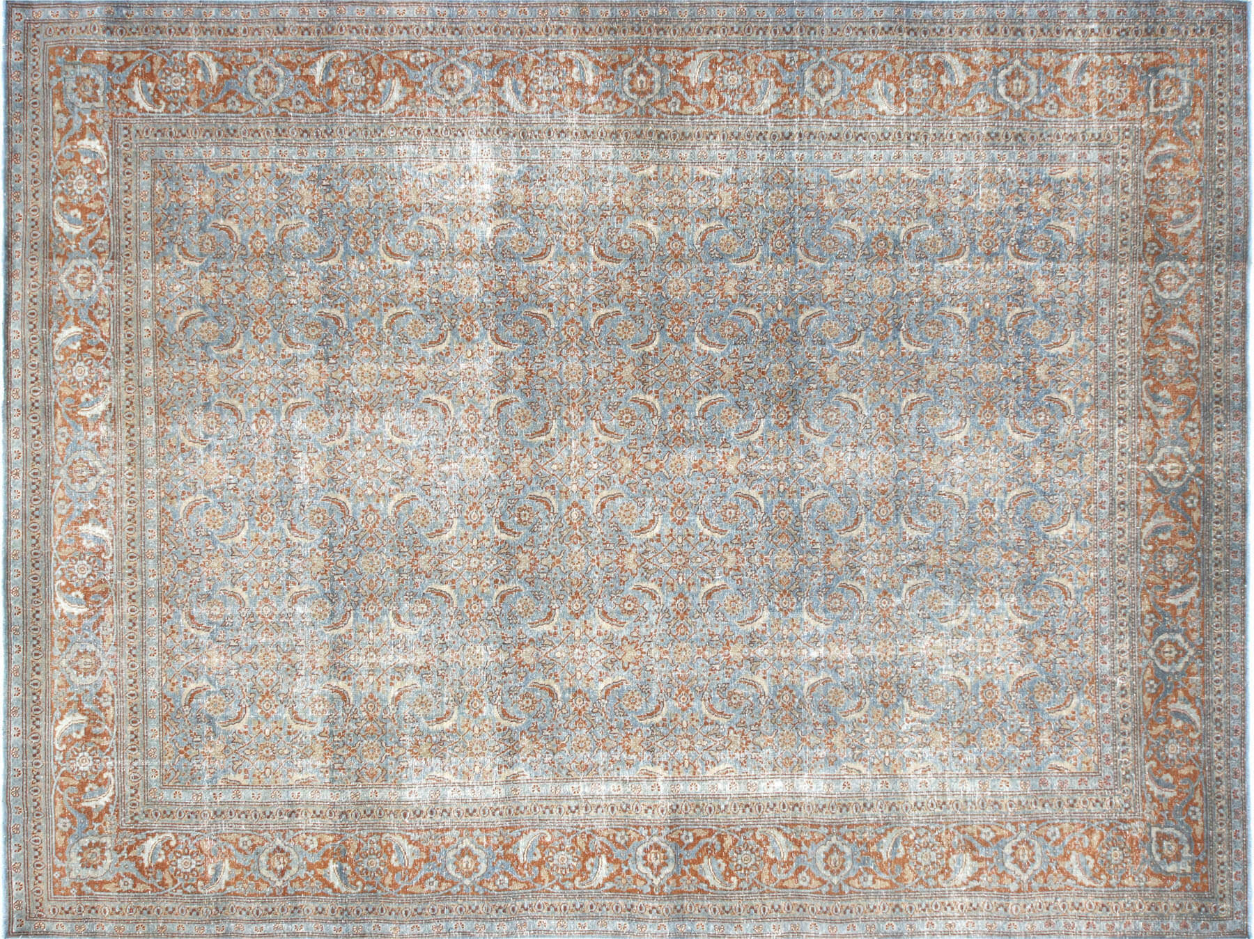 Semi Antique Persian Tabriz Carpet - 8'7" x 11'3"