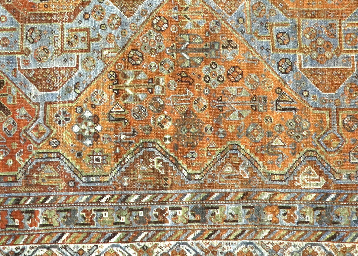 Semi Antique Persian Shiraz Rug - 6'6" x 9'9"