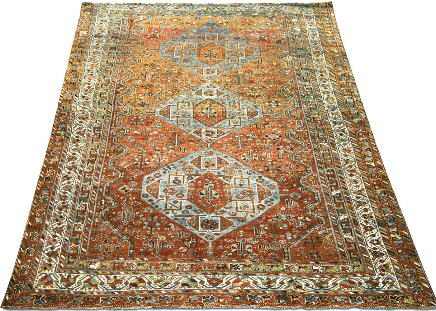 Semi Antique Persian Shiraz Rug - 6'6" x 9'9"