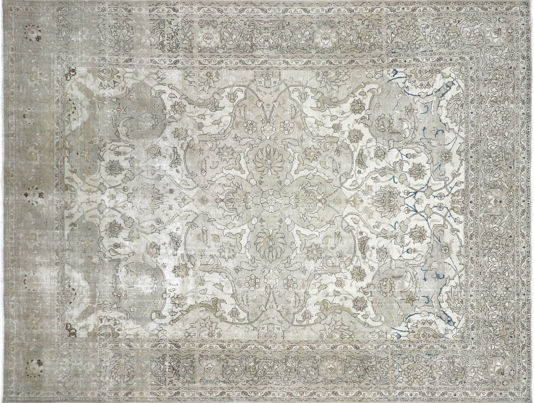 Semi Antique Persian Tabriz Carpet - 10'2" x 13'4"