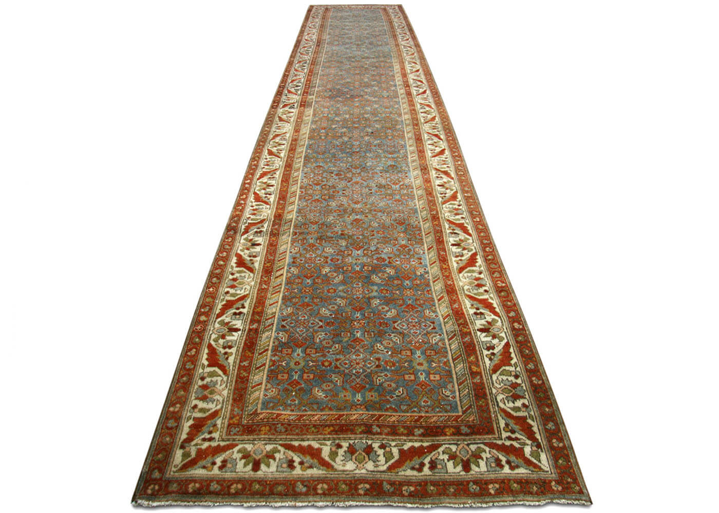 Semi Antique Persian Melayer Runner - 3'7" x 15'10"