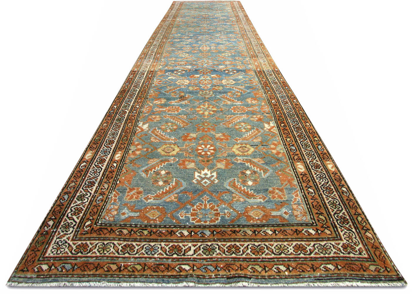 Semi Antique Persian Melayer Runner - 3'5" x 12'7"