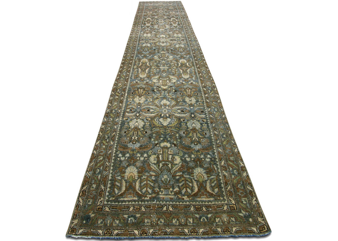 Semi Antique Persian Melayer Runner - 3'6" x 16'11"