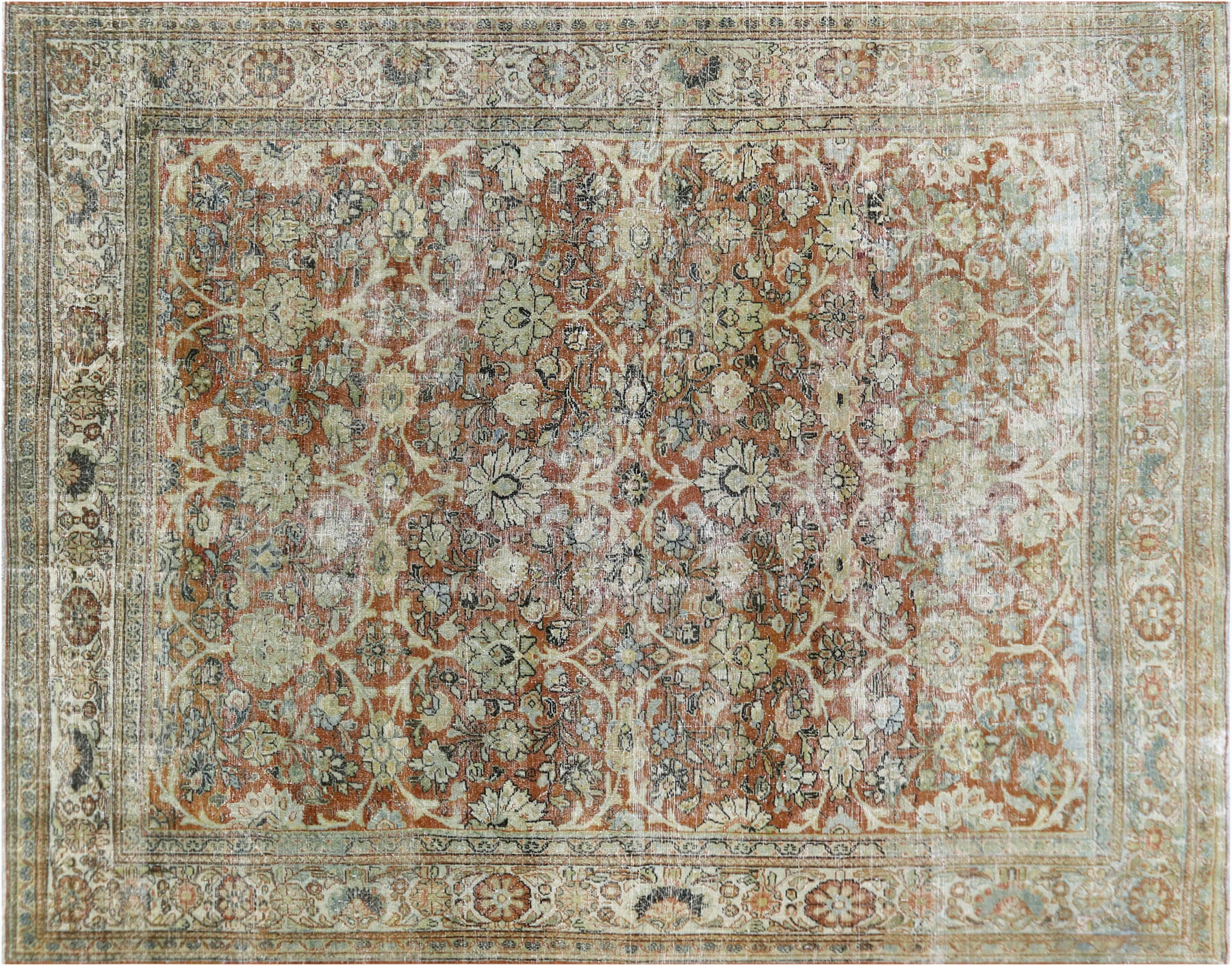 Semi Antique Persian Mahal Carpet - 10'3" x 12'10"