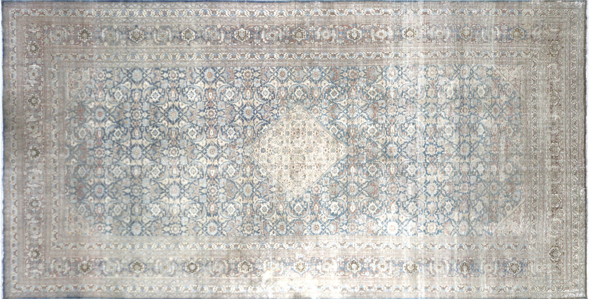 Semi Antique Persian Tabriz Rug - 12' x 23'3"