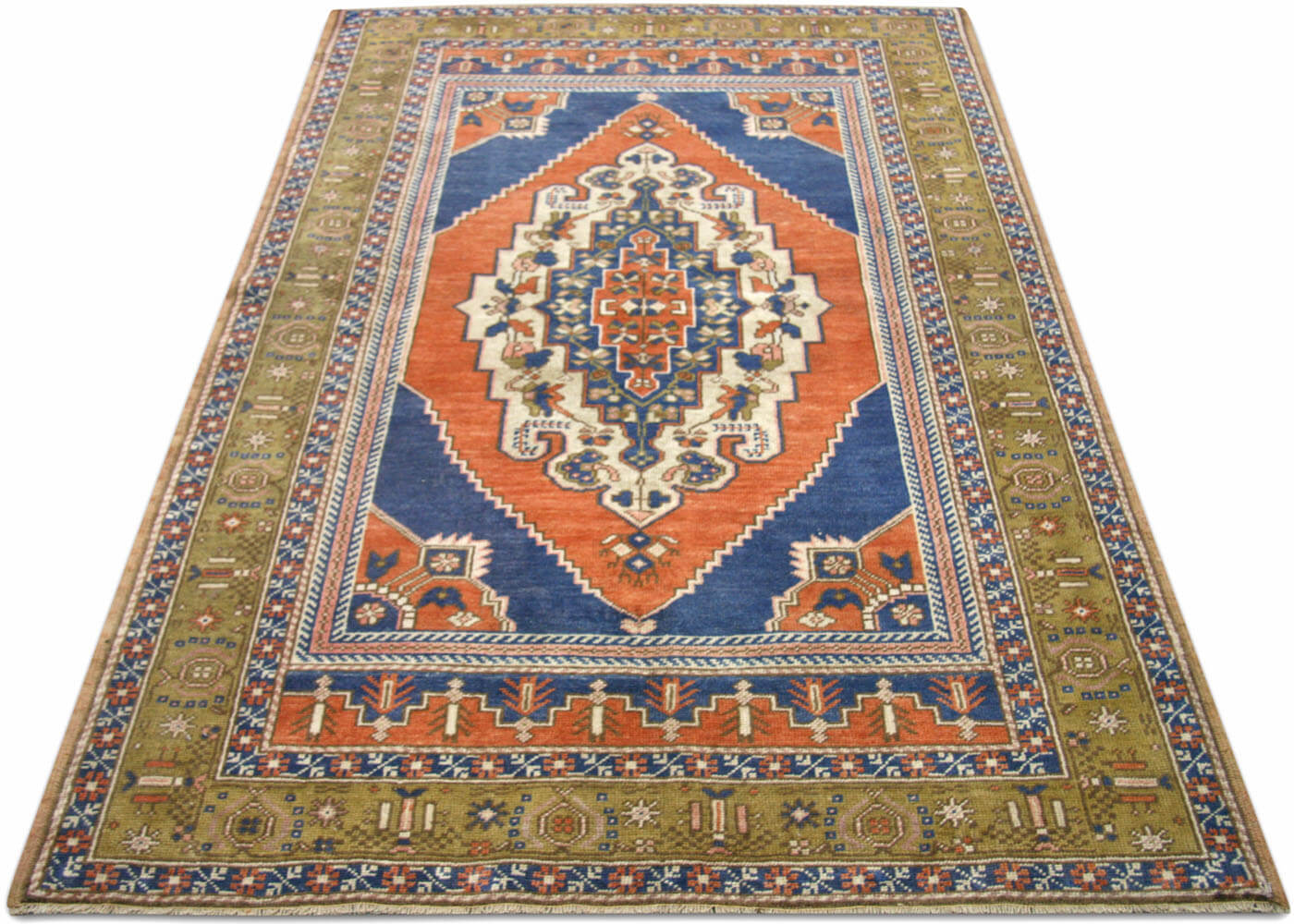 Vintage Turkish Oushak Rug - 3'9" x 6'3"