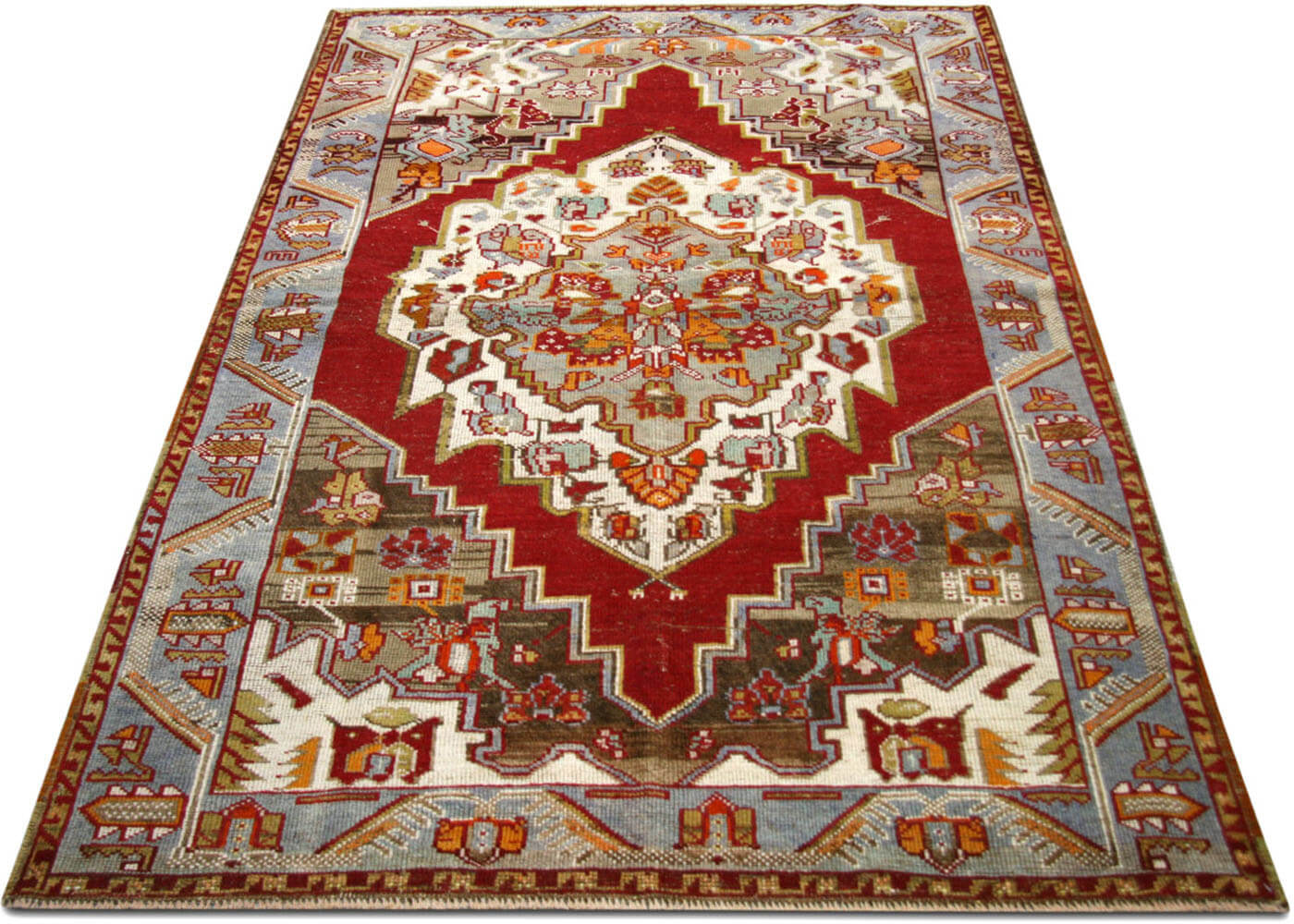 Vintage Turkish Oushak Rug - 4'2" x 5'11"