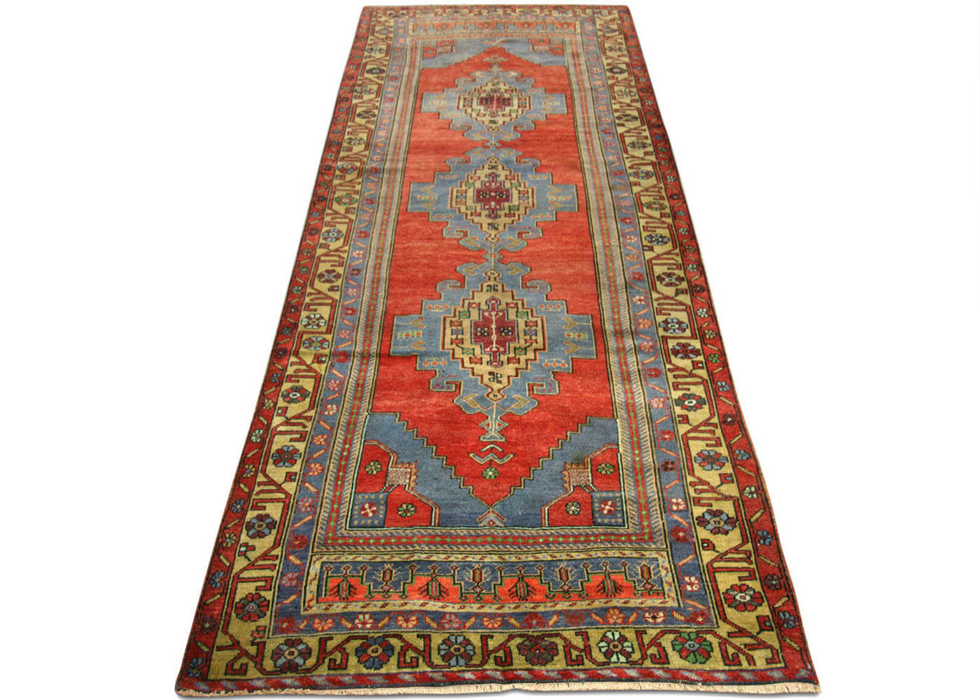 Vintage Turkish Oushak Runner - 3'10" x 10'1"