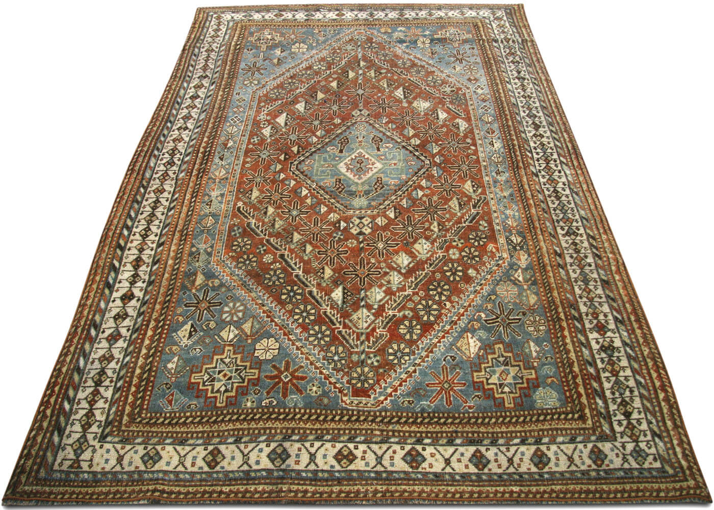 Semi Antique Persian Shiraz Rug - 5'2" x 8'4"