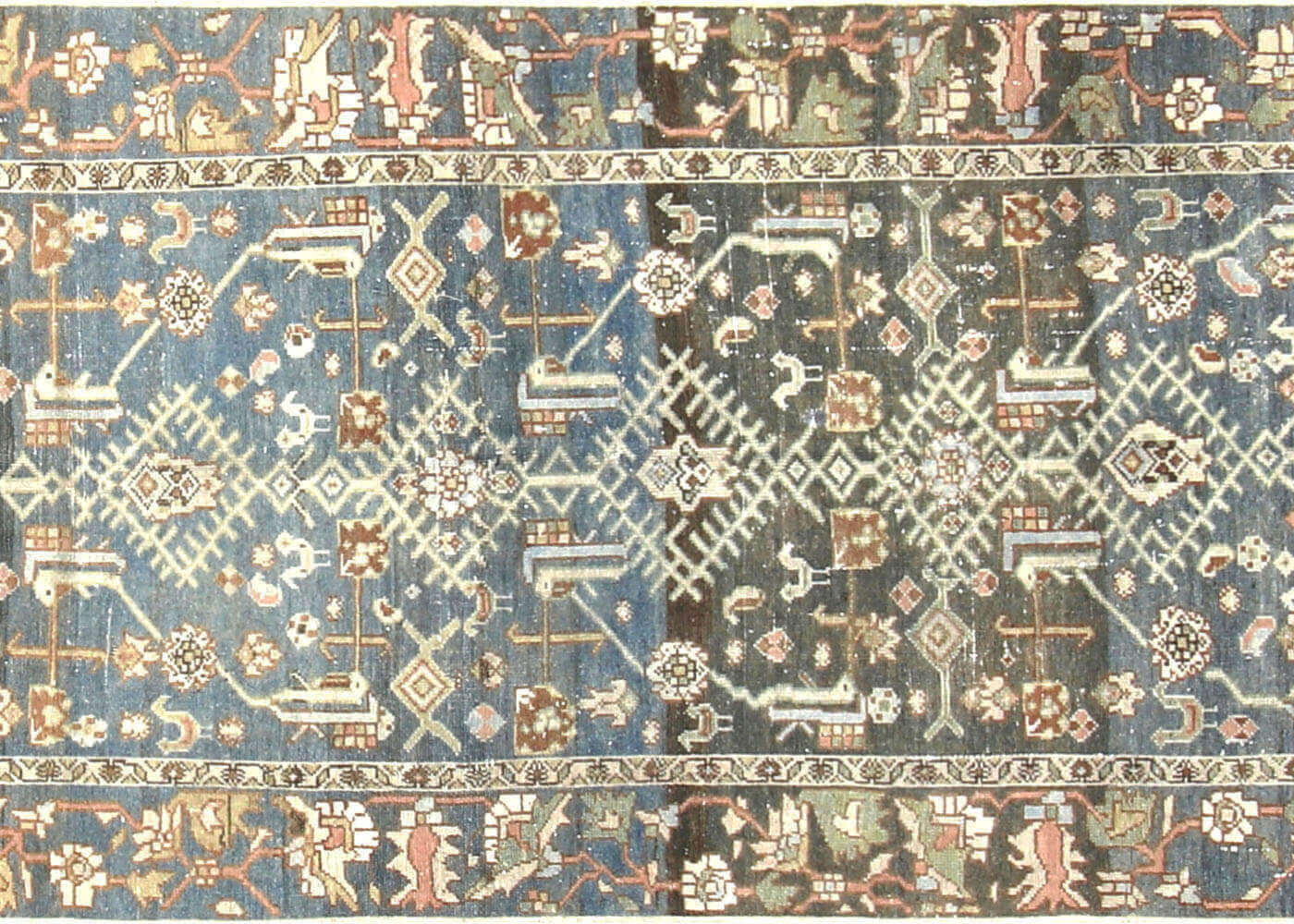 Semi Antique Persian Melayer Runner - 3'1" x 15'11"