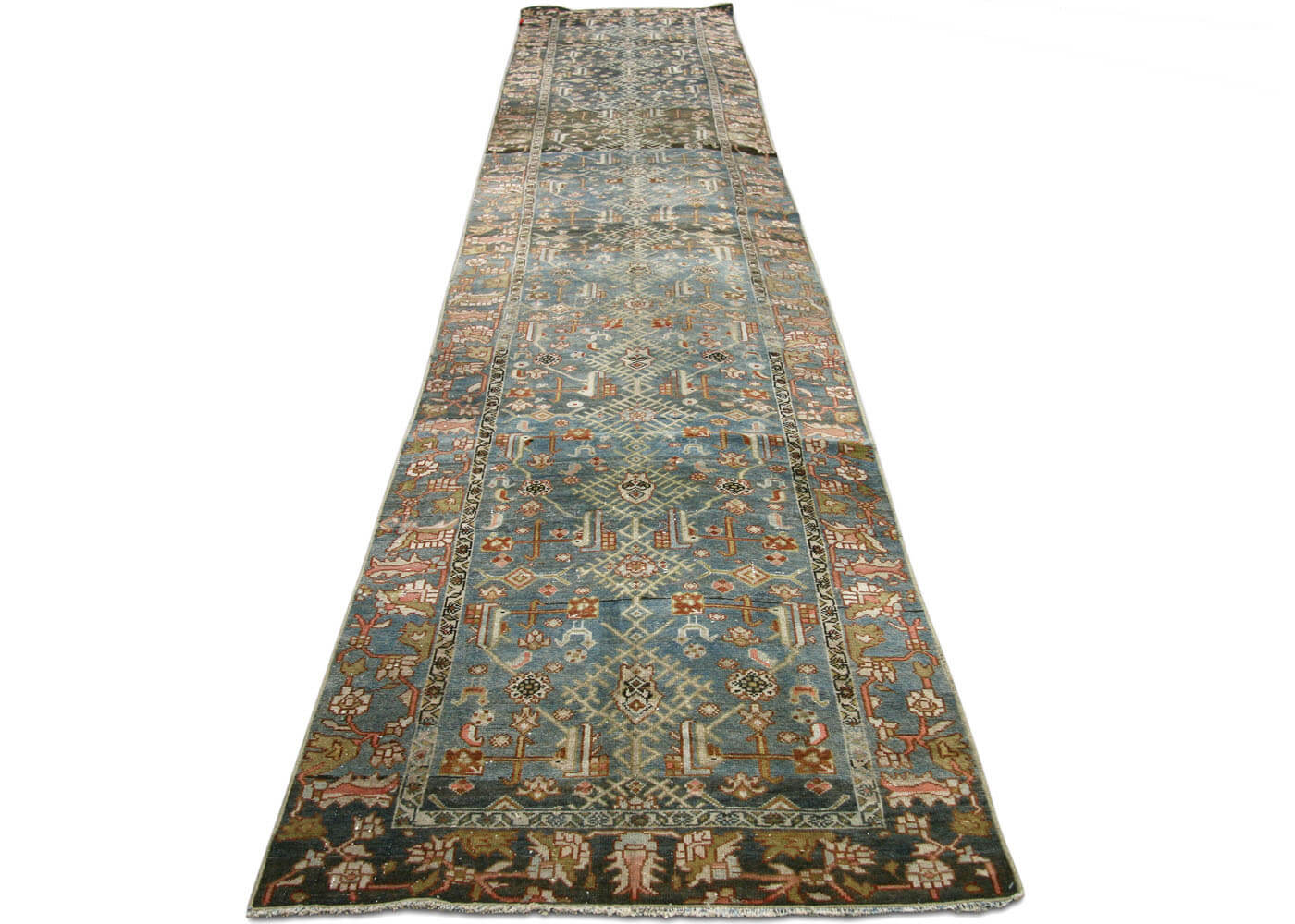 Semi Antique Persian Melayer Runner - 3'1" x 15'11"