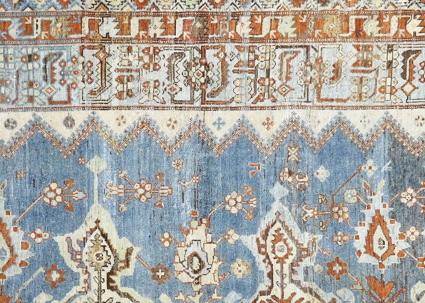 Semi Antique Persian Melayer Rug - 6'11" x 13'11"