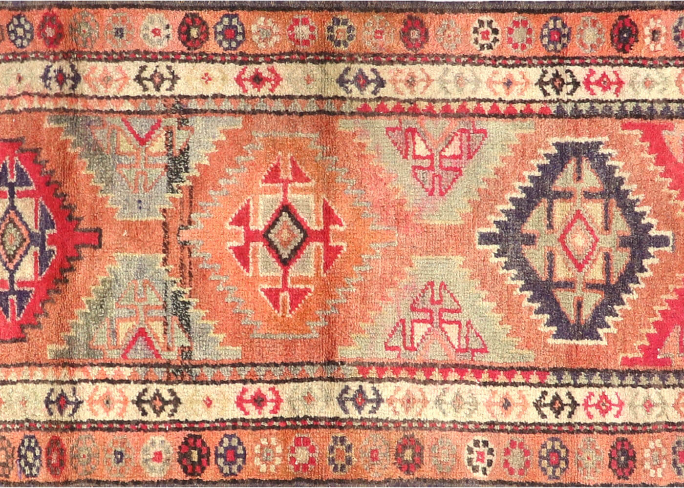 Vintage Turkish Oushak Runner - 2'10" x 12'4"