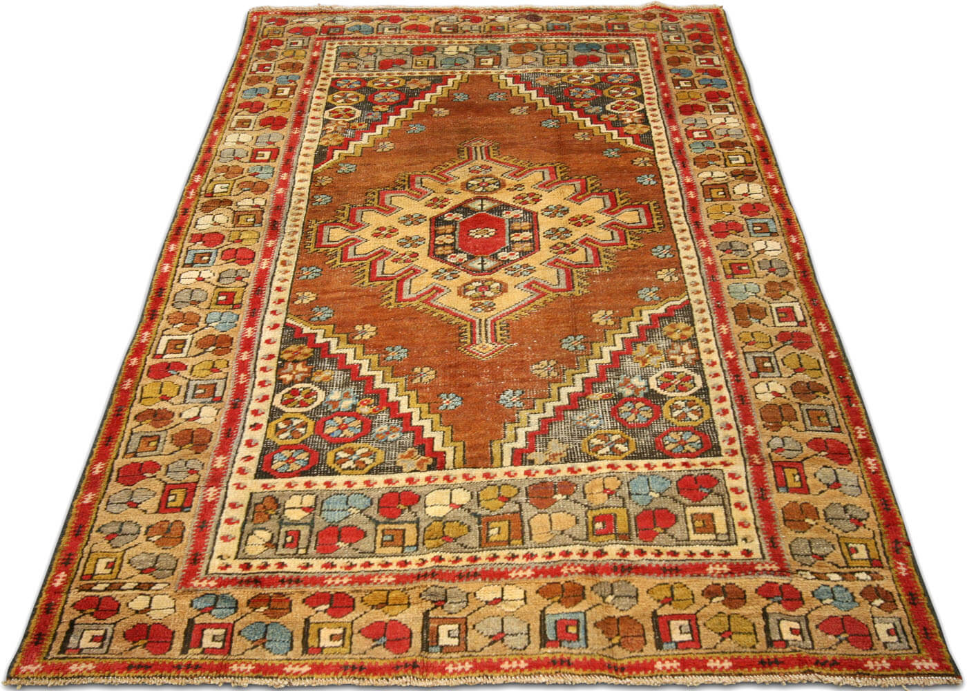 Vintage Turkish Oushak Rug - 3'11" x 6'9"