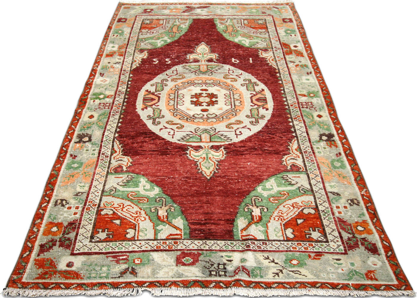 Vintage Turkish Oushak Rug - 3'7" x 7'5"