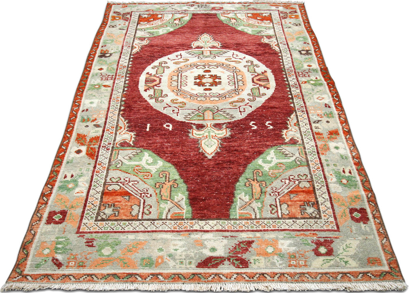 Vintage Turkish Oushak Rug - 3'7" x 7'5"