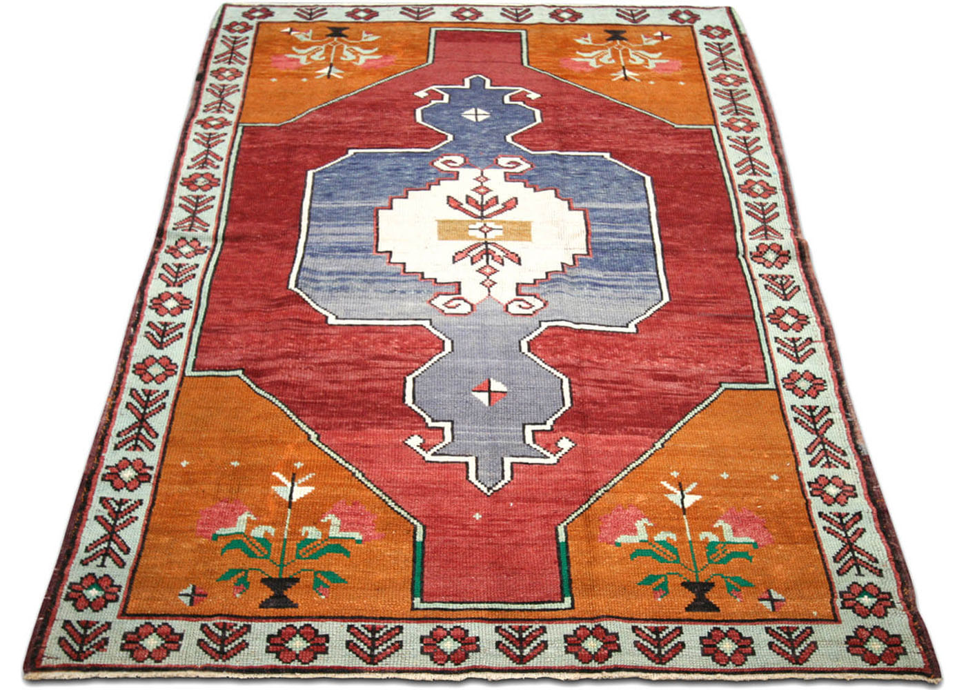 Vintage Turkish Oushak Rug - 4'1" x 6'9"