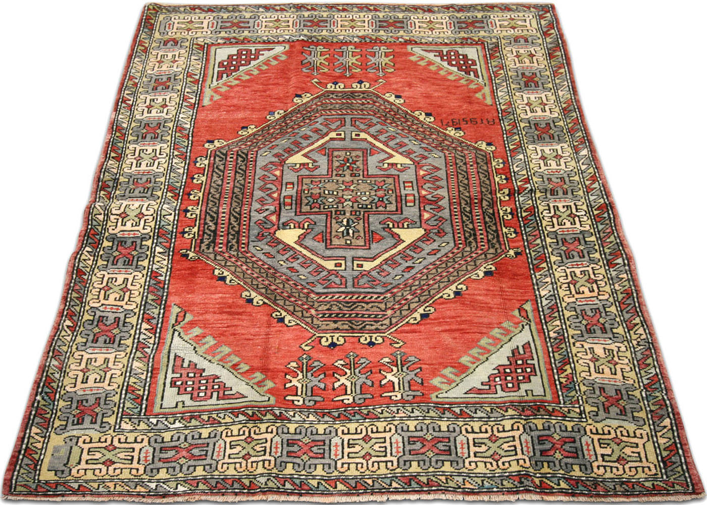 Vintage Turkish Oushak Rug - 4'1" x 5'7"