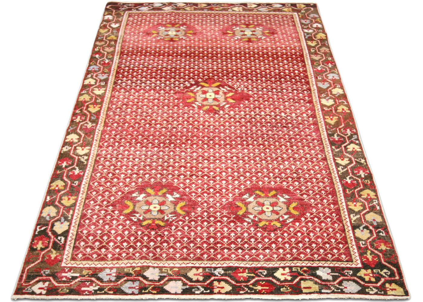 Vintage Turkish Oushak Rug - 3'11" x 7'4"