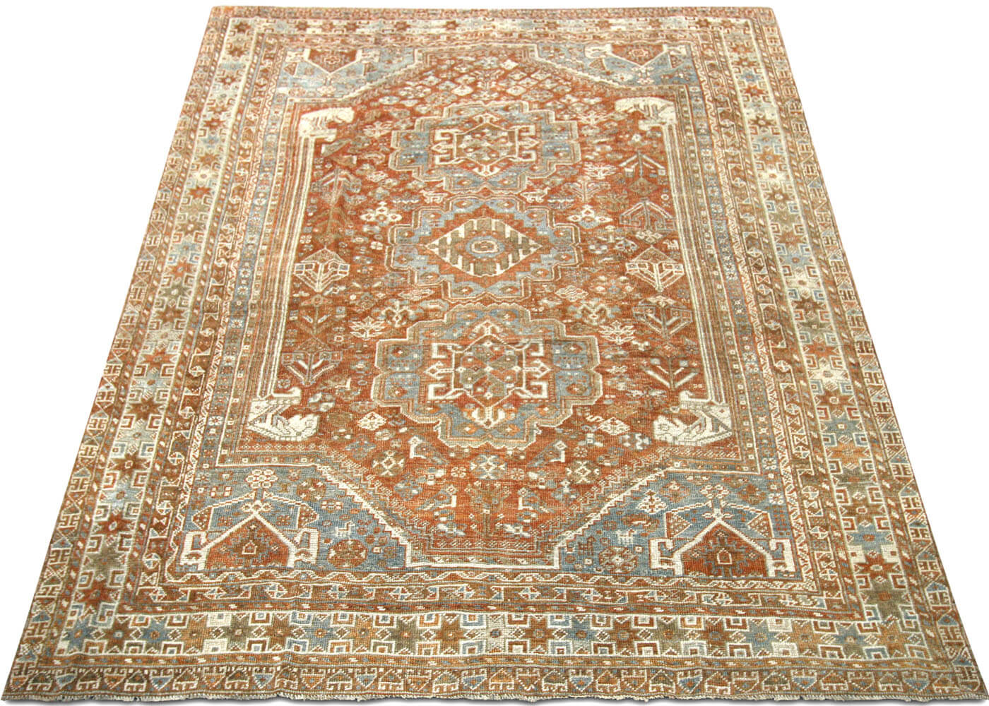 Semi Antique Persian Shiraz Rug - 7'1" x 10'