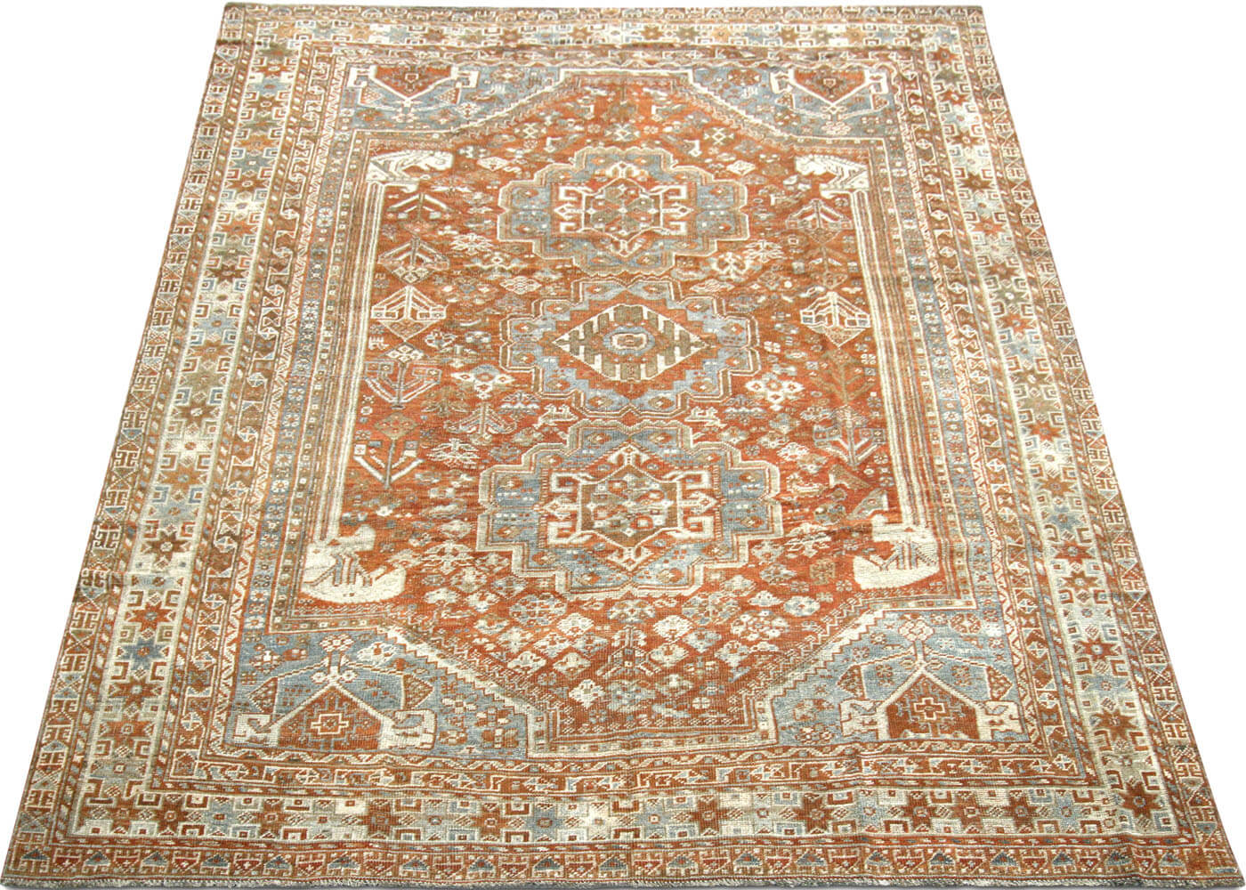 Semi Antique Persian Shiraz Rug - 7'1" x 10'