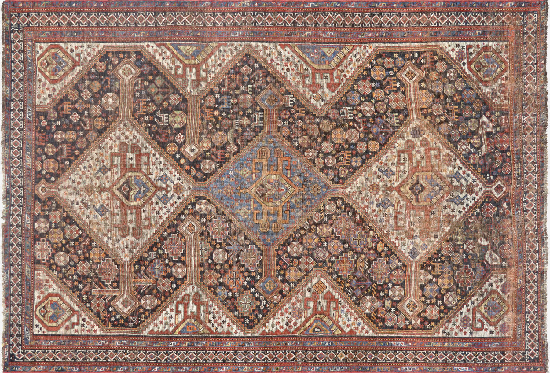 Semi Antique Persian Shiraz Rug - 5'6" x 7'9"