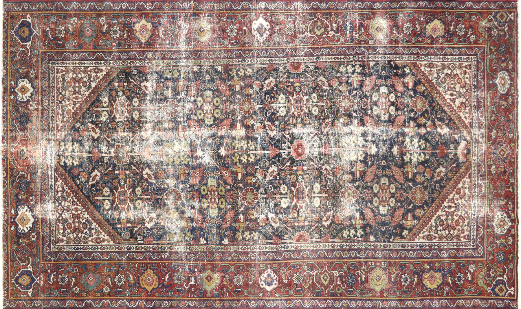 Semi Antique Persian Mahal Carpet - 6'4" x 10'7"