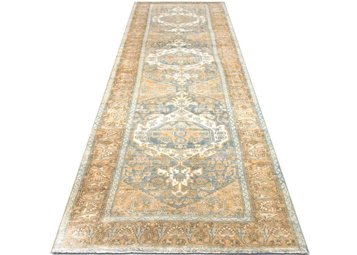 Semi Antique Persian Melayer Runner - 3'6" x 15'11"