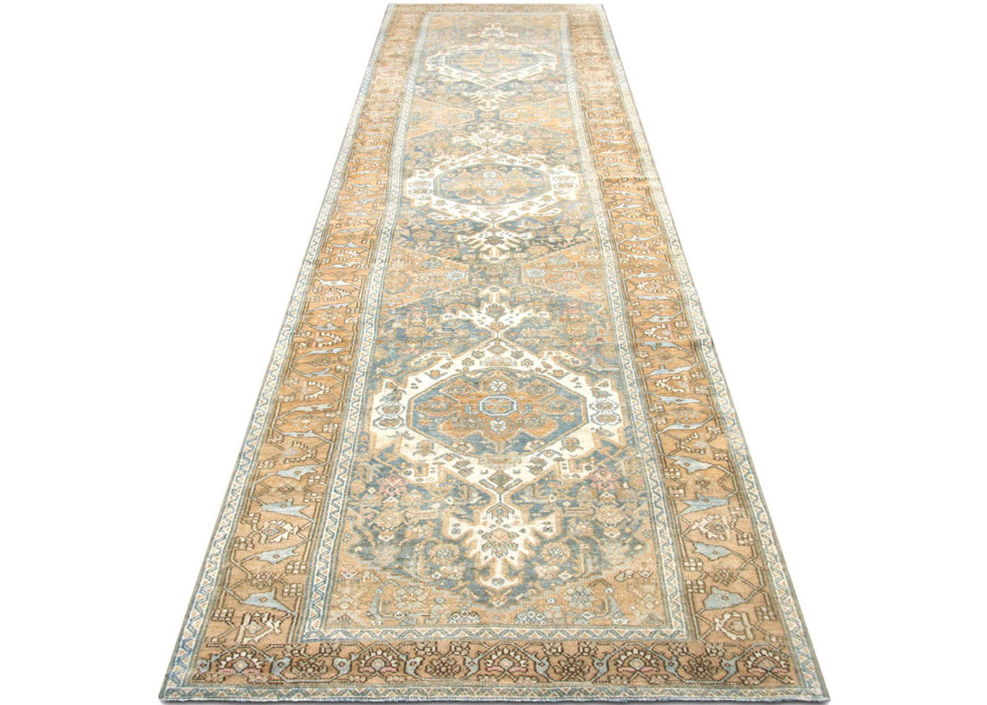 Semi Antique Persian Melayer Runner - 3'6" x 15'11"