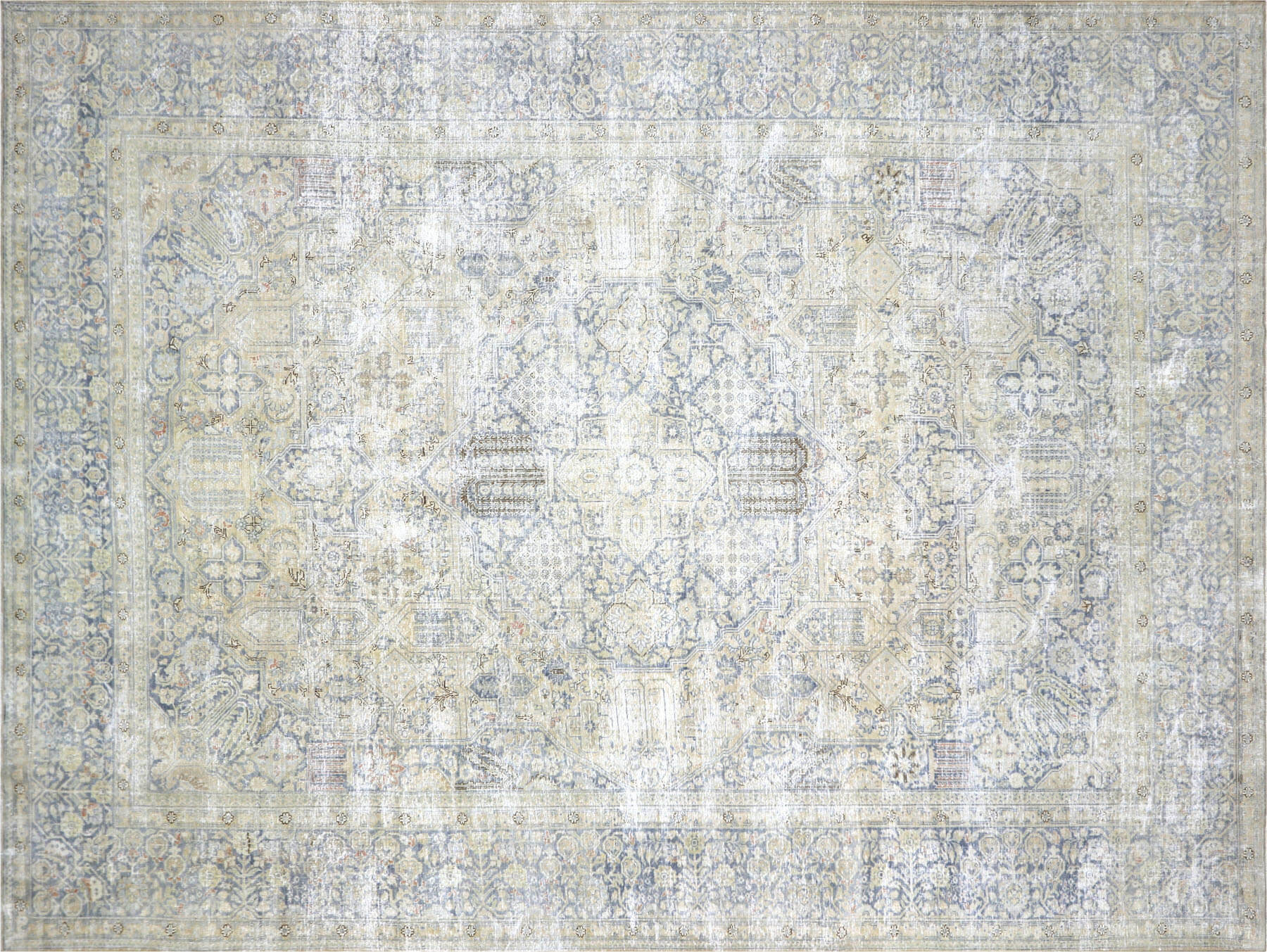 Semi Antique Persian Tabriz Carpet - 9'1" x 12'2"