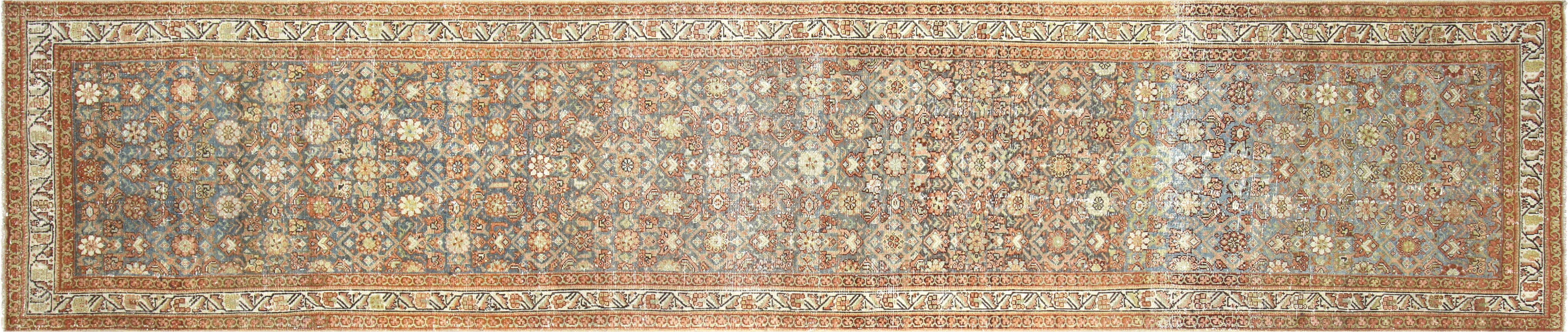 Semi Antique Persian Melayer Runner - 3'3" x 15'10"