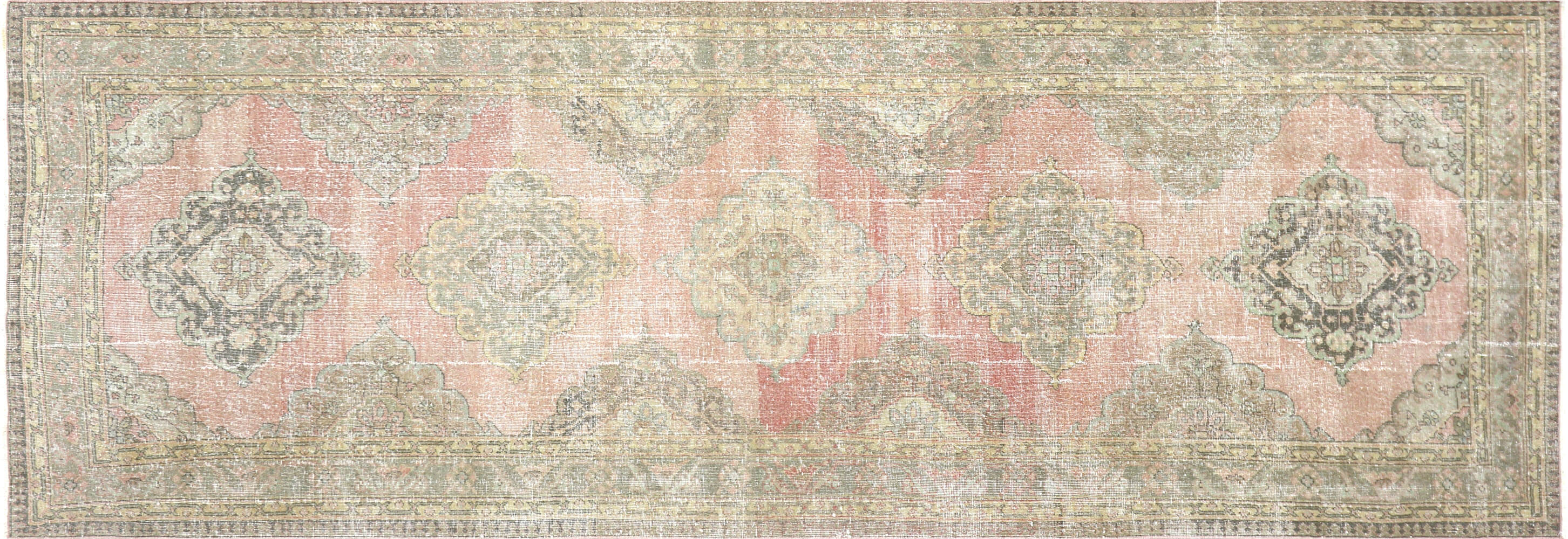 Vintage Turkish Oushak Carpet - 4'6" x 13'3"
