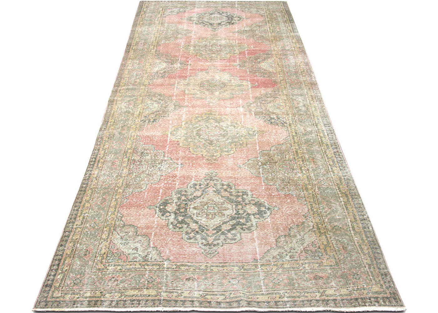 Vintage Turkish Oushak Rug - 4'6" x 13'3"