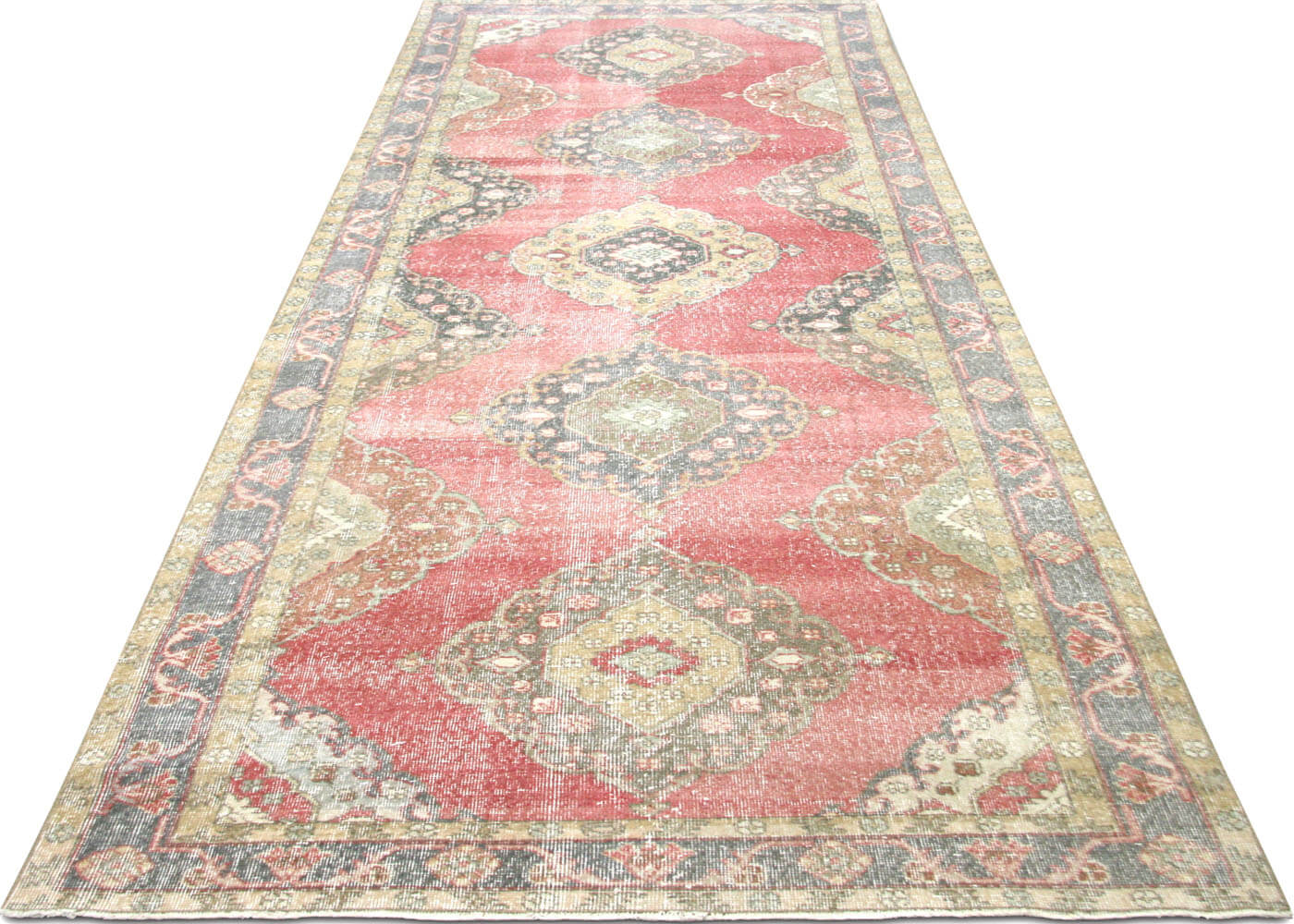 Vintage Turkish Oushak Rug - 4'7" x 12'10"