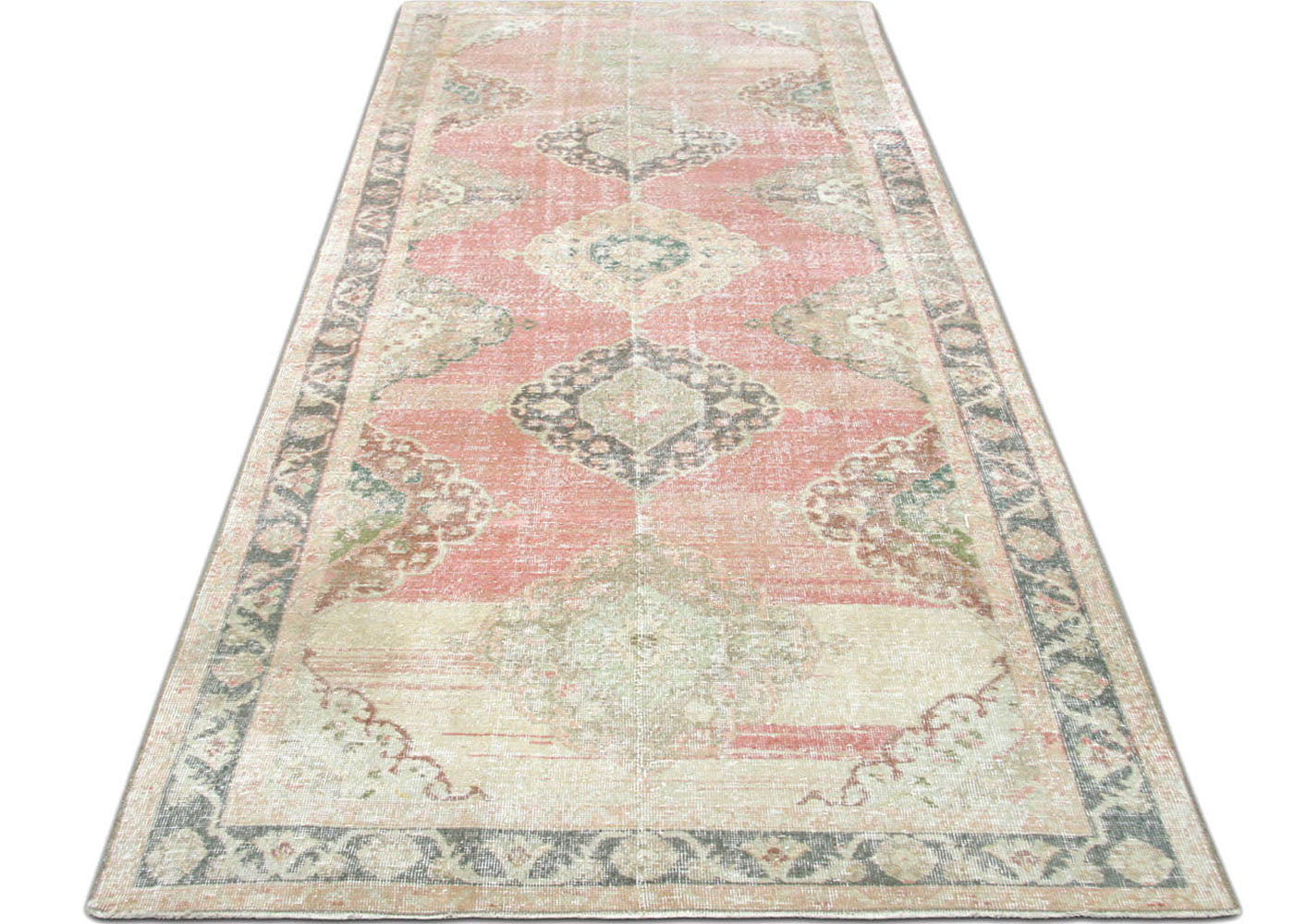 Vintage Turkish Oushak Rug - 4'8" x 12'4"