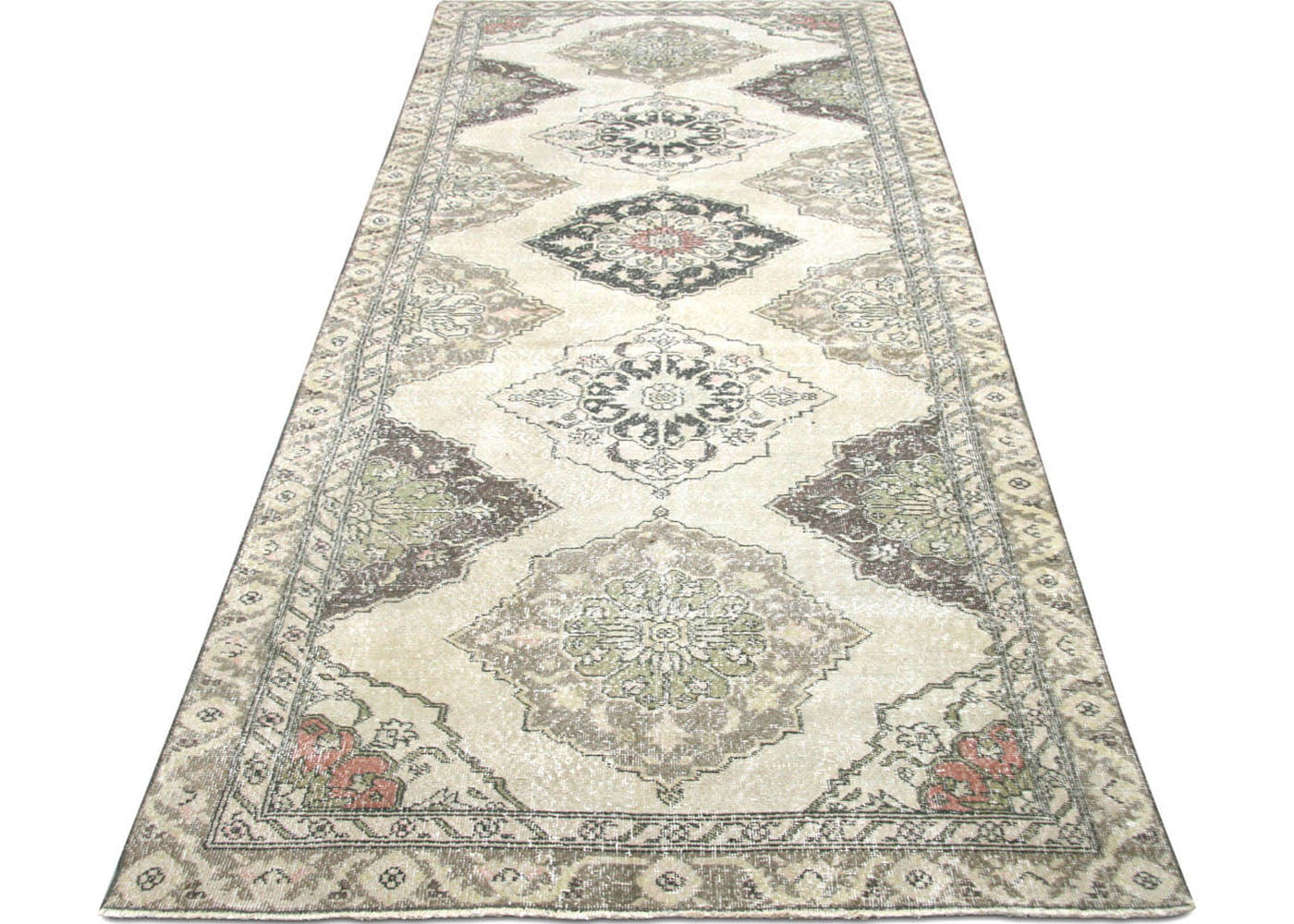 Vintage Turkish Oushak Rug - 4'4" x 13'3"